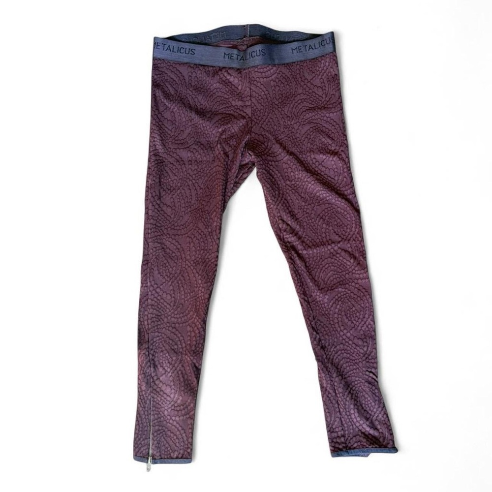 Metalicus One Size Purple Textured Jacquard Leggings | Made in Australia